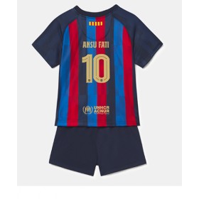 Baby Fußballbekleidung Barcelona Ansu Fati #10 Heimtrikot 2022-23 Kurzarm (+ kurze hosen)